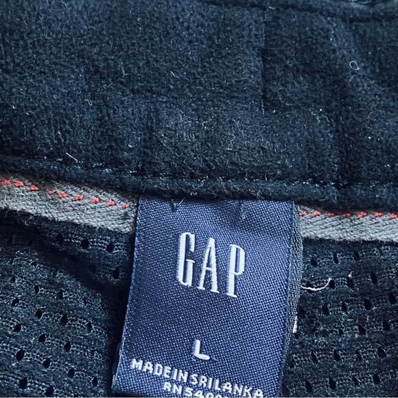 GAP Cargo Pants Large Black Work Zipper Pockets Mesh Lined - Picture 3 of 11